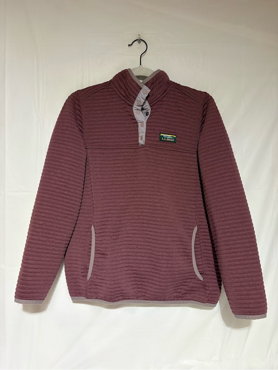 L.L. Bean Tops - L.L. Bean Ribbed Snap-Placket Pullover in Mauve